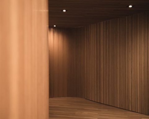 brown wooden wall with light