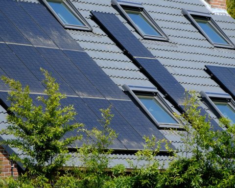 a row of windows on the side of a building